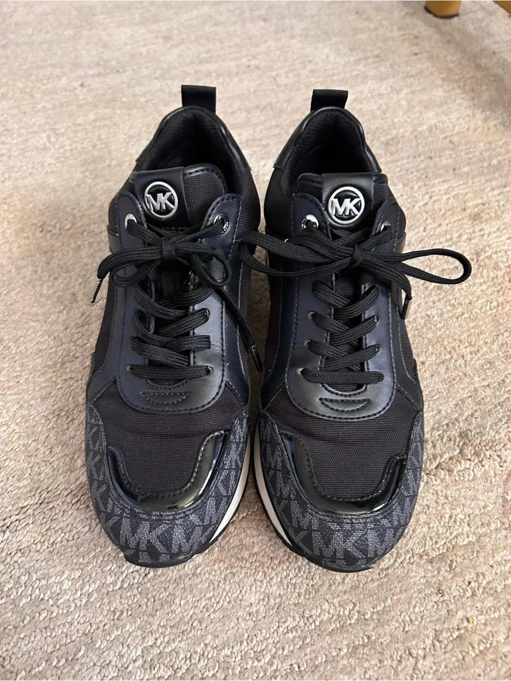 Michael Kors Women’s Black Logo-Accent Trainer Sneakers